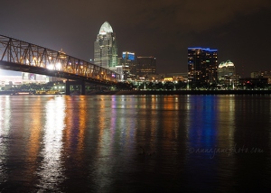 Cincinnati & Ohio River at Night