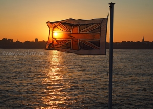 Ferry Flag at Sunset
