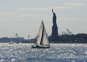 Sailboat & Liberty Island