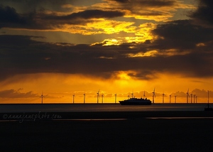 Crosby Sunset, Ferry & Wind Farm