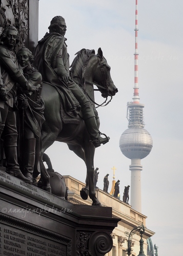 Frederick the Great Statue & TV Tower - 20141105-frederick-the-great-statue-and-tv-tower.jpg